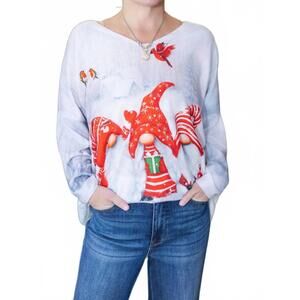 NEW LOOWIE cozy christmas sweater in white